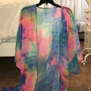 Colorful mesh coverup